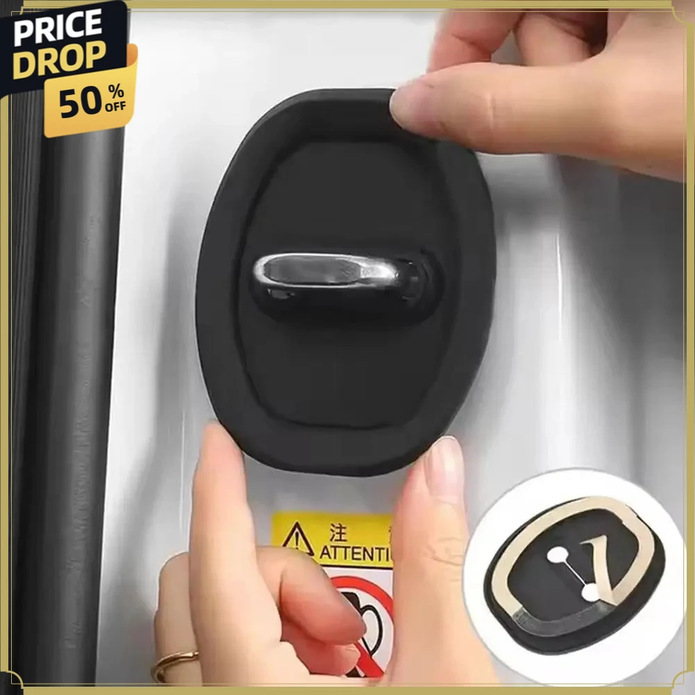 

4pcs Silent Car Silicone Door Lock Buckle Protective Absorber Protection Auto Cover Lock Cushion Crash Cushion Shock Access
