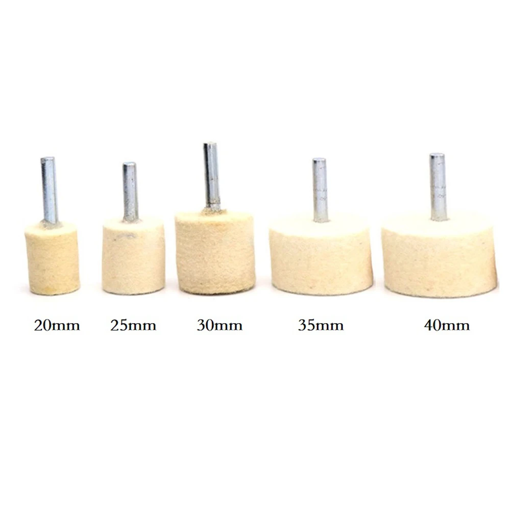 Wool Felt Mounted Polishing Buffing Wheel 6mm Shank Grinding Head Rotary Tools