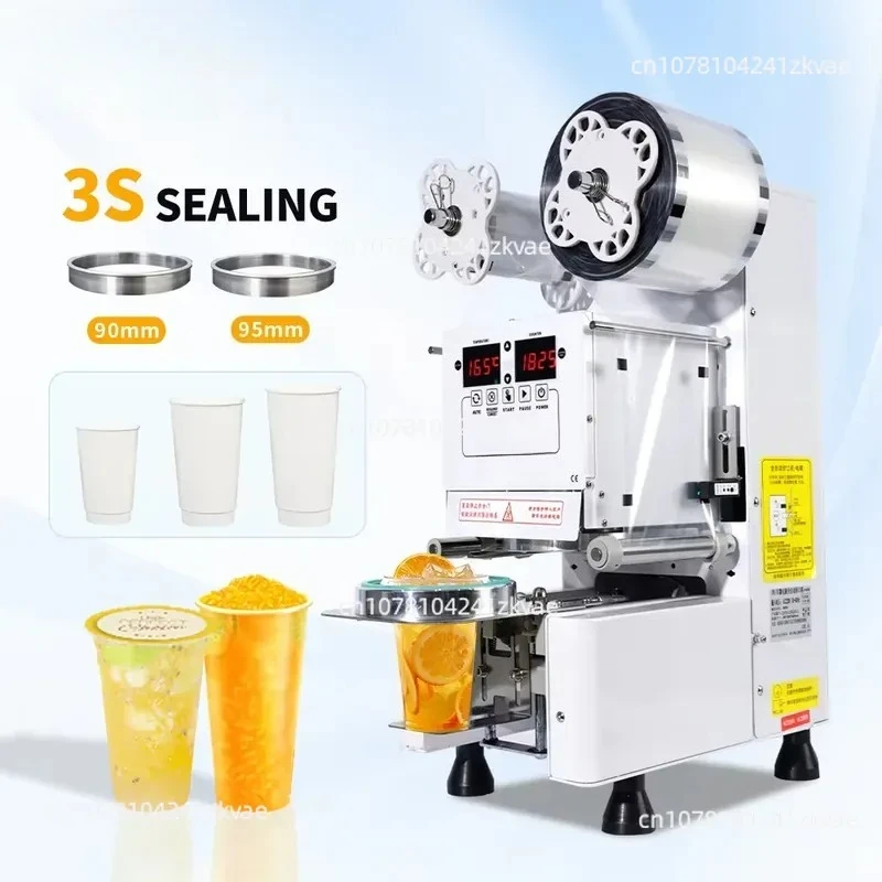 Commercial Beverage 90/95/98 Mm Paper Plastic Cup Sealing Machine Electric Automatic Juice Bubble Tea Cup Sealing Machine