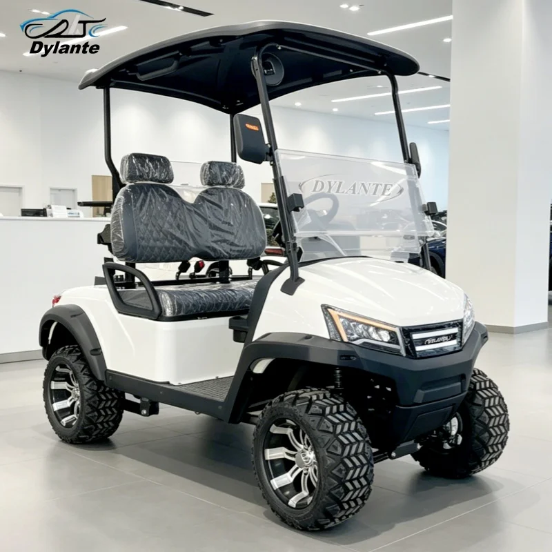 Dylante All Terrain 4 Seater Electric Golf Cart 4 Wheel Disc Brake Lifted Golf Buggy With Multimedia Display Panel
