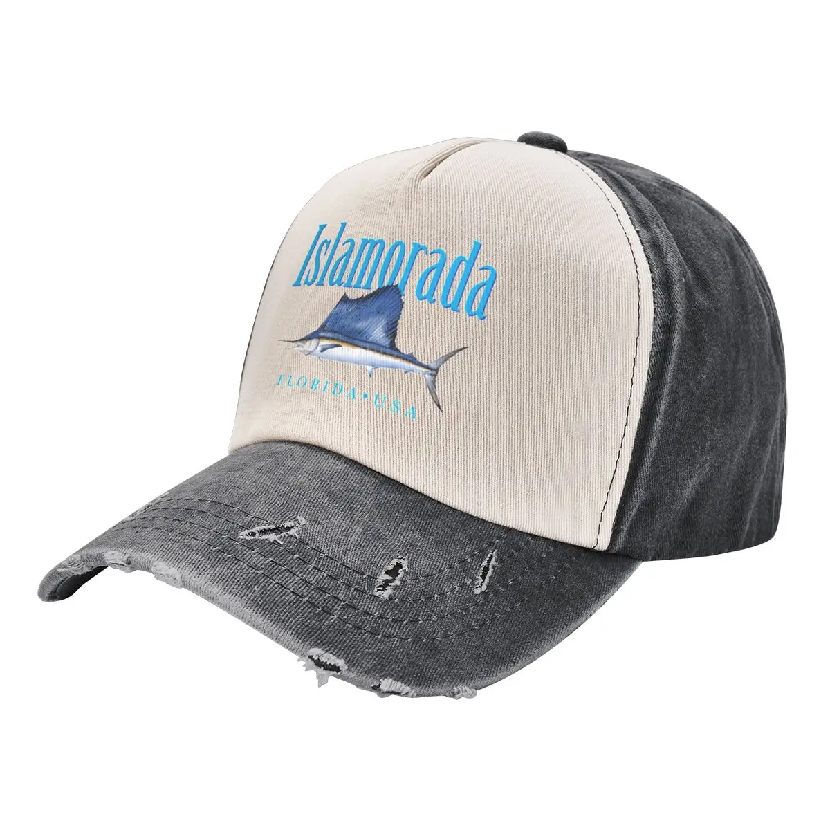 

Islamorada Florida Keys Sailfish Design Baseball Cap Snap Back Hat Beach Outing For Man Women's