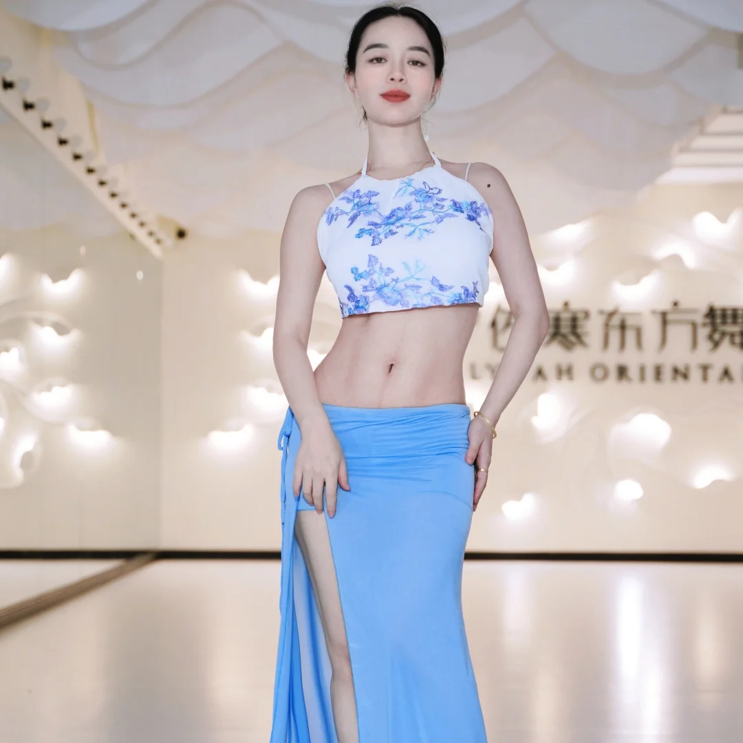 Costume de spectacle de danse du ventre pour femmes, tenue de compétition de tempérament Sexy, ensemble de pratique de danse orientale pour femmes adultes