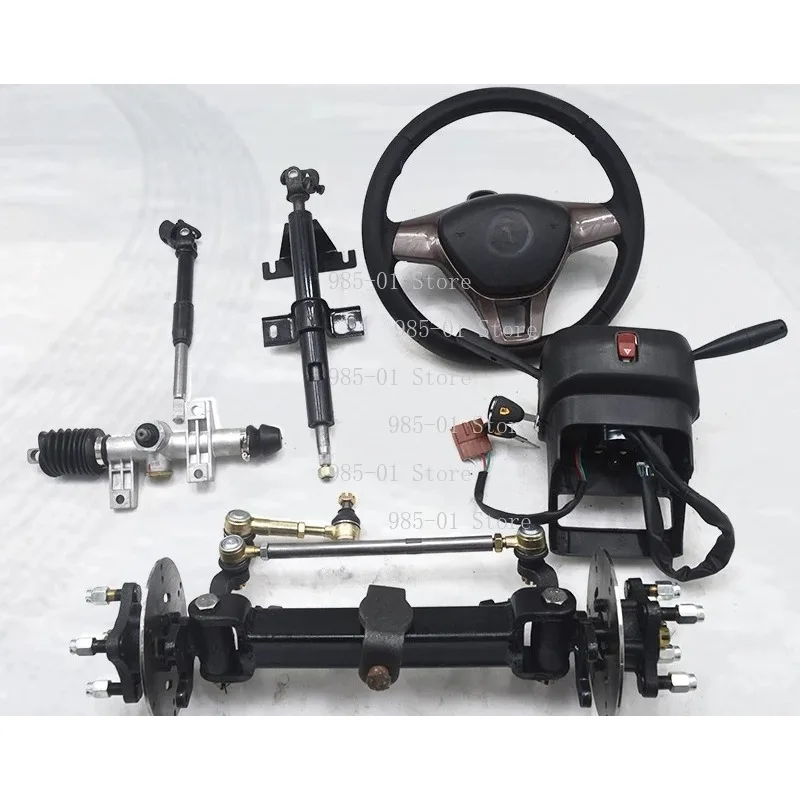 complete dining car trolley flat chassis accessories four-wheeler disc brake front axle weighted round tube square tube kit