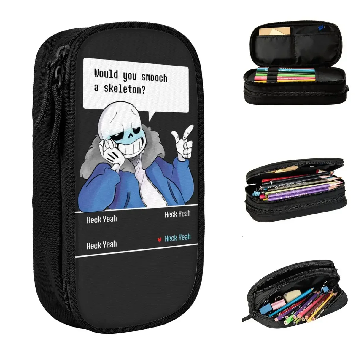 

Undertale Would You Pencil Cases Pencil Box Pen for Student Large Storage Bags Office Gift Stationery