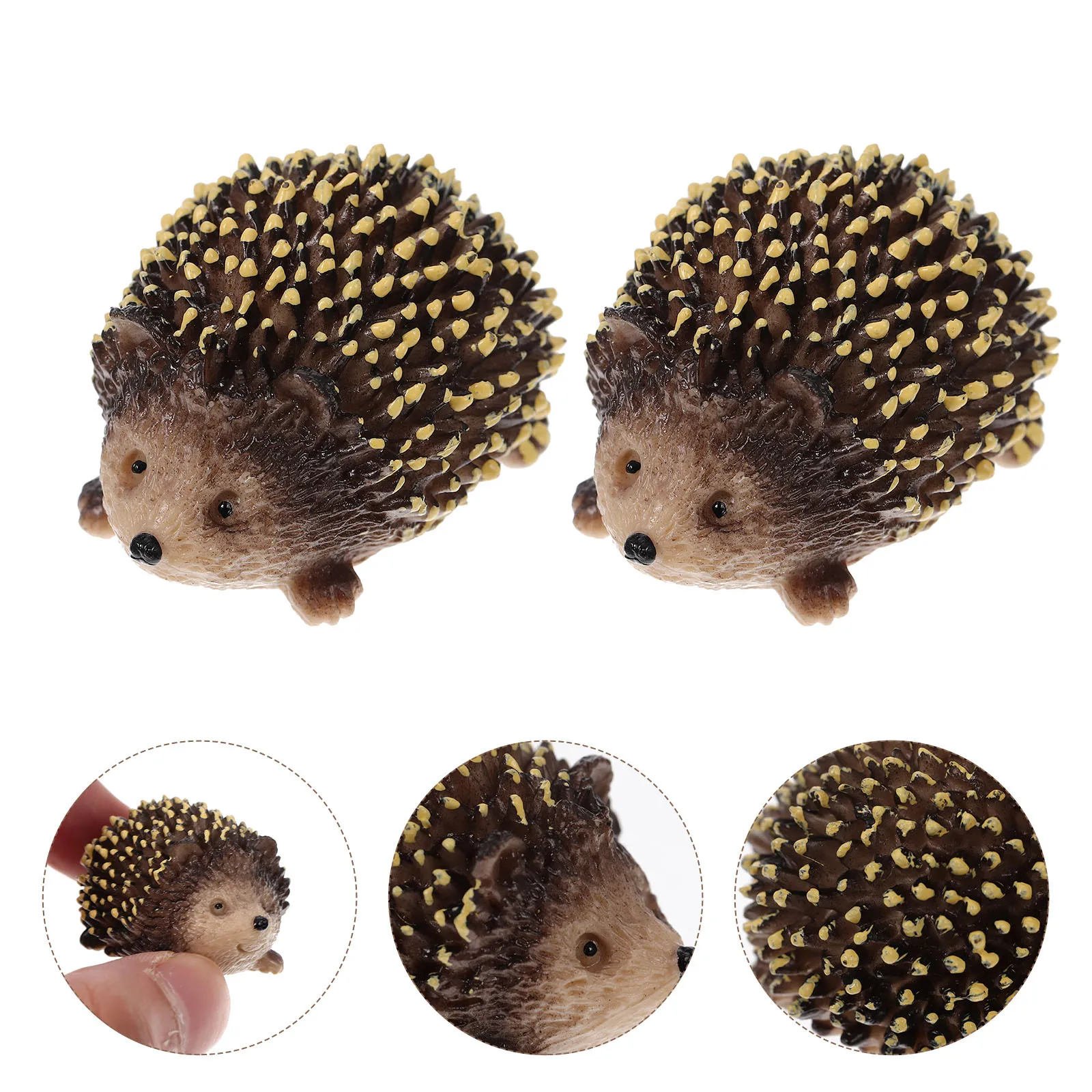 

2Pcs Garden Decoration Hedgehog Sculpture Outdoor Plant Pot Adornment Miniature Plastic Landscape Ornament Hedgehog Statue