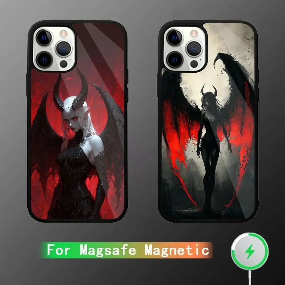 

Demon Witch Satan Anime Phone Case For iPhone 16,15,14,13,12,11,Pro,Max,Plus,Mini,SE New Magsafe Magnetic Wireless Charging