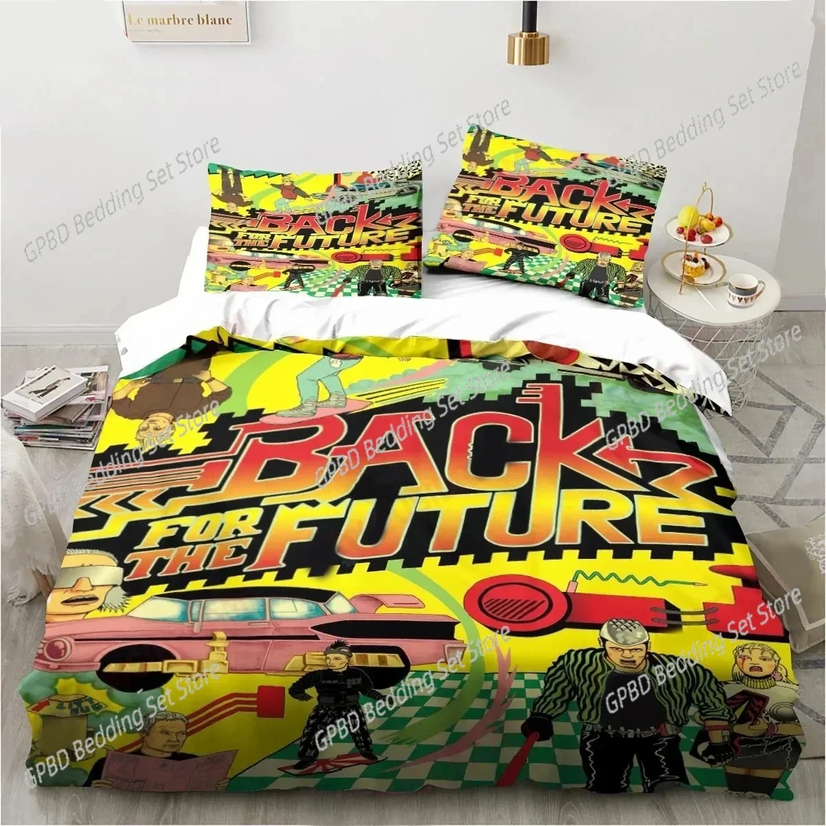 Movie Back To The Future Canary Bedding Set,Duvet Cover Bed Set Quilt Cover Pillowcase,King Queen Twin Size Boys Girls Adults