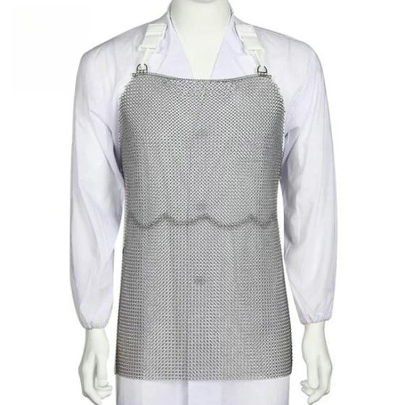 For stainless steel welded stab-proof wire apron, metal chainsaw-proof apron, slaughterhouse strap type chest protector