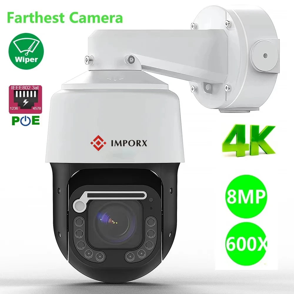 

4K 8MP 600X ZOOM POE IMX415 RTMP Humanoid Tracking High Speed Dome PTZ Wiper IP Camera ONVIF