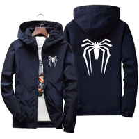 2024 Sunscreen Bomb Beach Casual Jackets Spider Men's Summer Hooded Jacket Windbreaker Packable Skin Coat Plus Size M-7XL