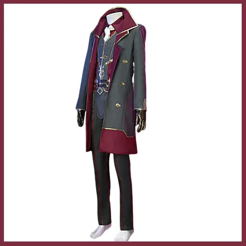 

Game LOL Arcane Silco Cosplay Costume Anime Military Uniform Trench Coat Boot Wig Adult Man Halloween Christmas Party Suit sf/1