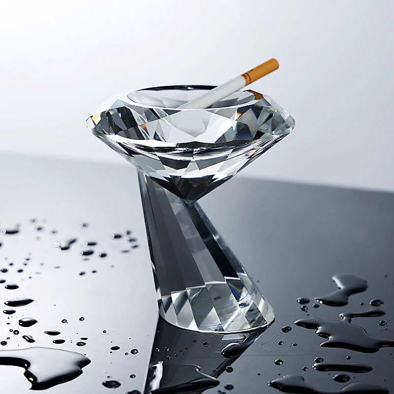 New K9 drill cut crystal glass cigar ashtray art high-end clubhouse living room ornament gift