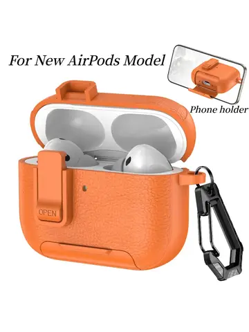 에어팟 프로 3용 폰 홀더 코르텍스 케이스, 에어팟 프로 2 또는 에어팟 1 2 3 4 프로 케이스용 블루투스 헤드셋 커버, 후크 포함