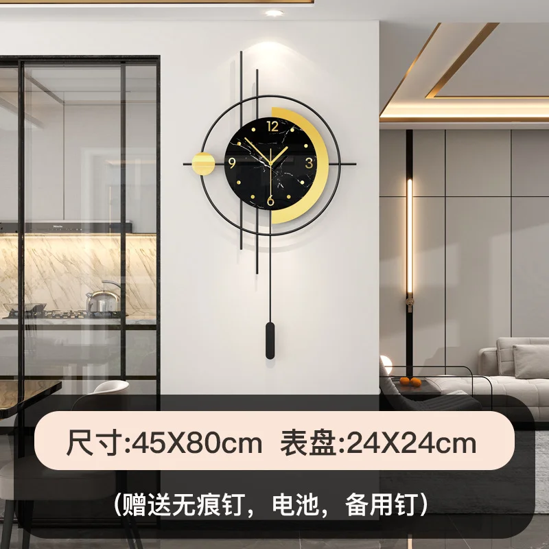 New Light Luxury Watches Living Room Luxury, Home Decor Restaurant Clock Wall Hanging Creative Silent Wall Hanging Clock