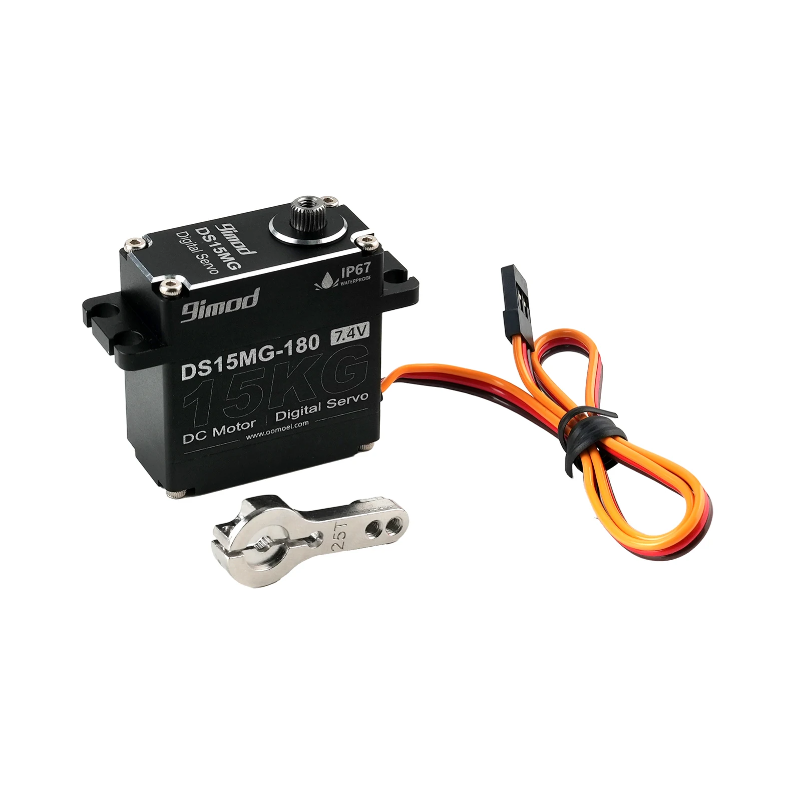 DS15MG – servomoteur numérique 15KG, 7.4V, Angle de 270/180 degrés, engrenages métalliques contrôlables, fonctions de puissance, pièces pour voiture/Robot