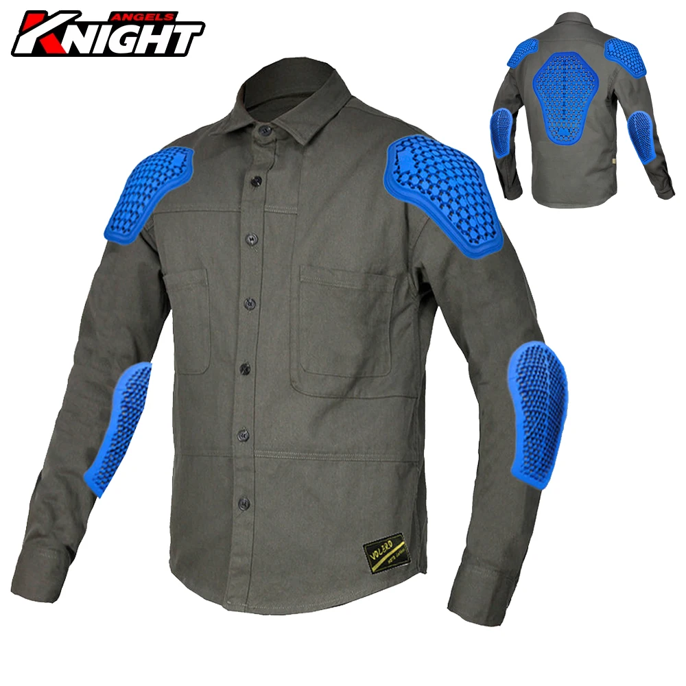 

Motorcycle Jacket Men Anti Fall Waterproof Motorbike Shirt Summer Motorcycle Riding Jacket Four Season Green