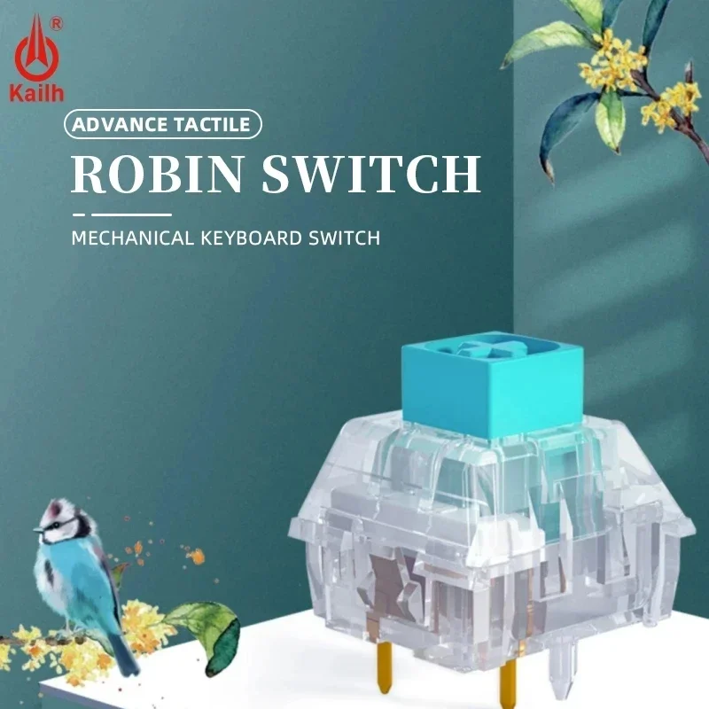 Kailh Crystal Robin Box Keyboard Switch HP Advance Tactile Hand Feel Game Mechanical Keyboard Switches 5Pins DIY RGB/SMD