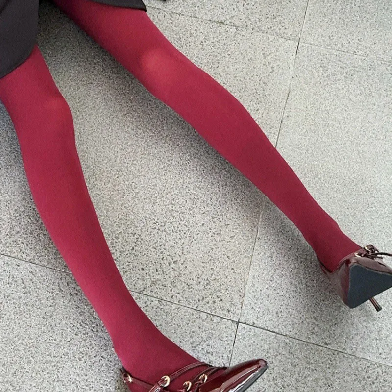 Wine Red Stockings For Women Sexy And Pure Desire Black White Pink Colorful Lolita Jk Leggings