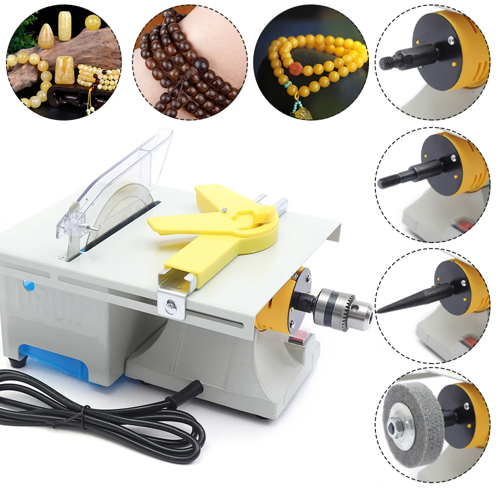 

110V Mini Metal Wood Lathe Machine 350W 800-10000rpm High-Speed Precision Table Saw for DIY Craft Polishing Cutting Jade Wood B