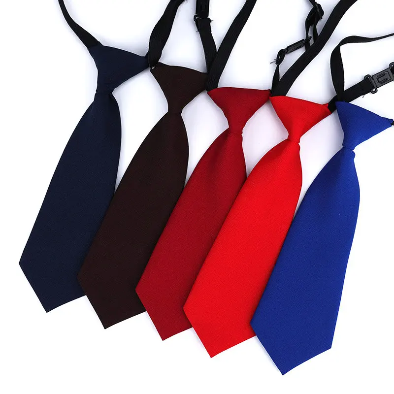 Boys Girls 7cm Ties Casual Solid Necktie Suits Students Tie Slim Necktie Gravatas Simple Student Rubber band Neck Tie