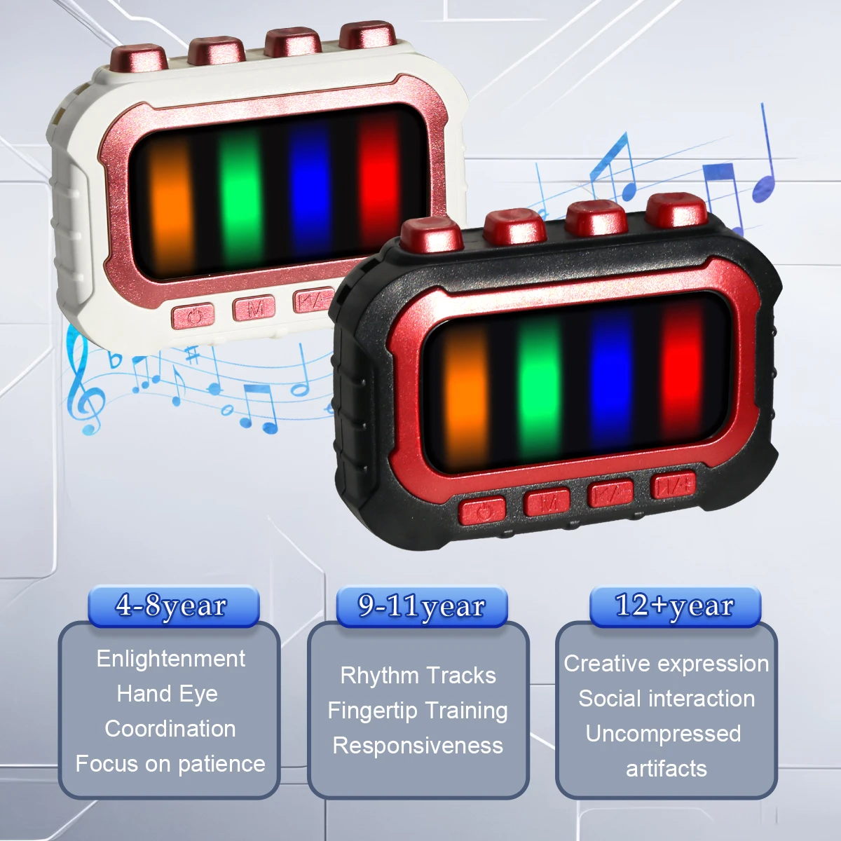 Rhythm Flick Toys for Kids, Finger Rhythm with Lights and Musics 4 Modes 20 Rhythm Tracks Play not include battery Gifts for kid