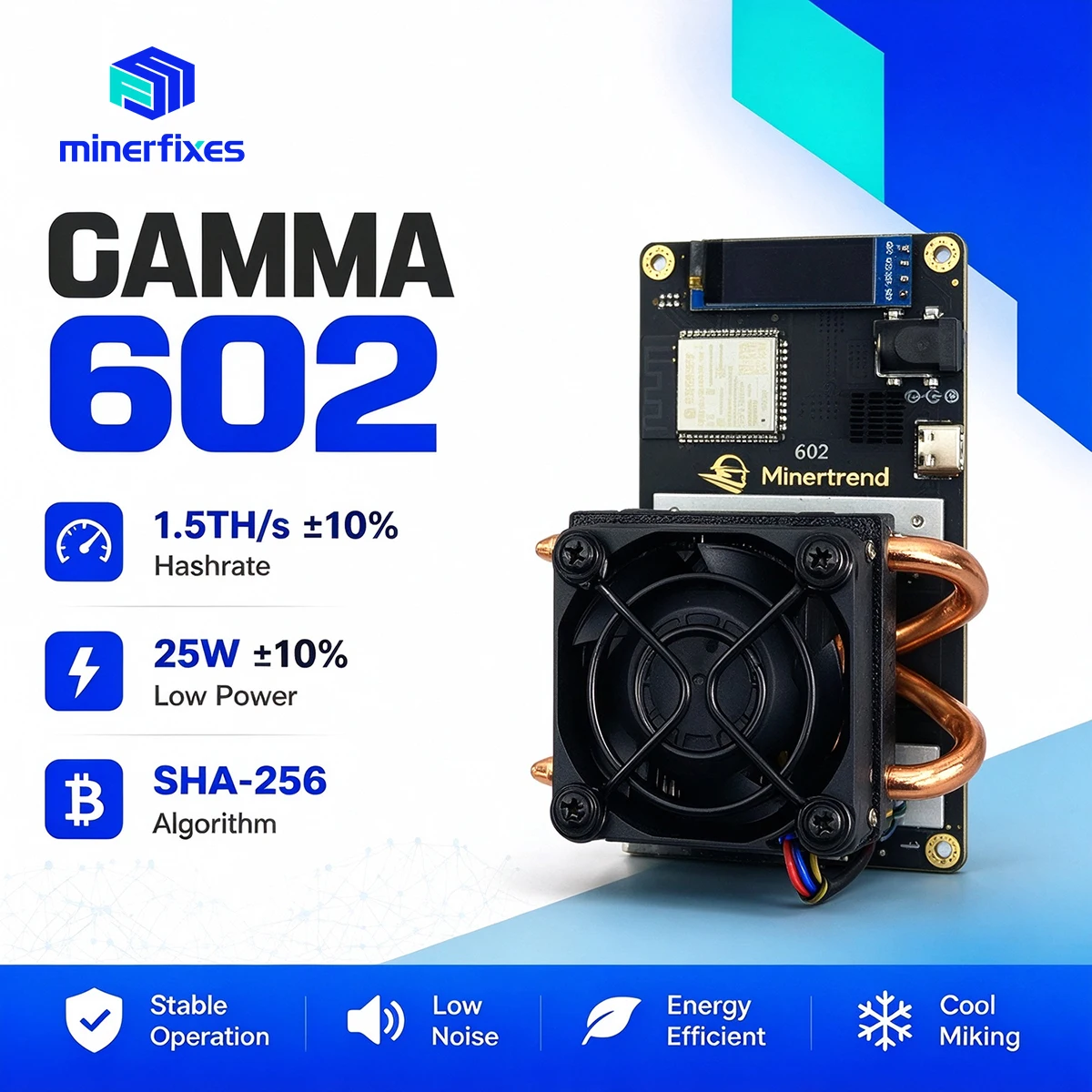 Bitaxe Gamma 602 PCBA Bez Zasilacza 601 Akcesoria do Ulepszenia Solo Miner 1.5TH/s SHA256 BM1370 Układ ASIC Maszyna do Wiercenia Bitcoinek