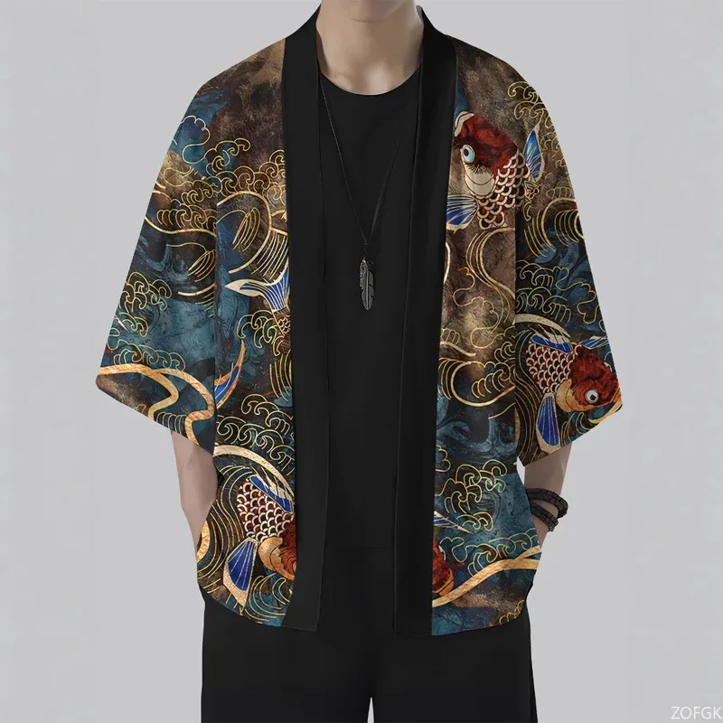 2025 Summer New 3D Printed Printed Animal Pattern Cardigan and Cross Border Kimono