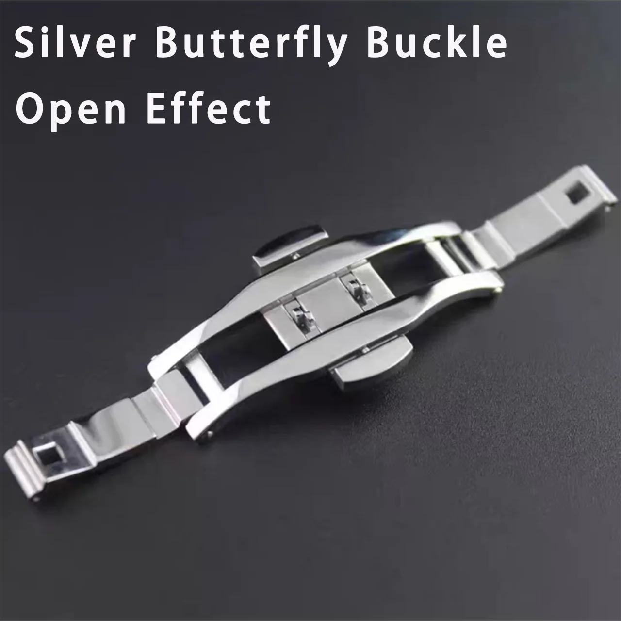 Watch Accessories Stainless Steel Butterfly Buckle Folding Buckle Tungsten Steel Strap Bracelet Double Sided Buckle