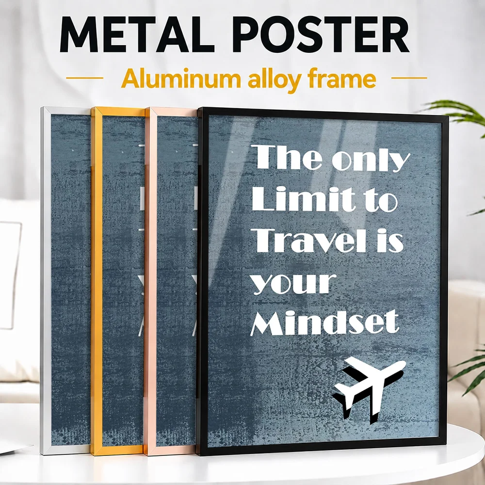 Travel Mindset Metal Poster With Aluminum Alloy Frame Personalized Photo Atmospheric Landscape Style Wall Art For Home Office