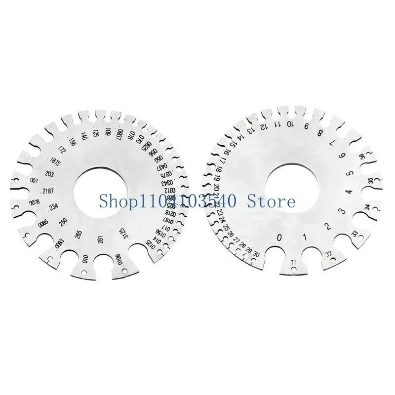 02DC Stainless Steel Metal American Wire Gauge Round Cable Gage Standard Thickness Gauge with Very Clear Numbers Letters