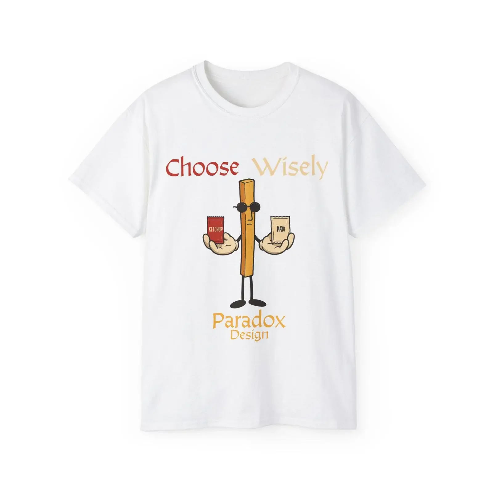 Choose Wisely Funny Fries T Shirt Ketchup or Mayo Debate vintage Washed Versatile fashion Top For Everyday Wear Stylish Unisex