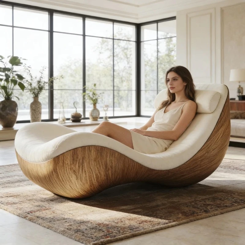 Modern light luxury personalized chair wavy design suitable for living room hotel