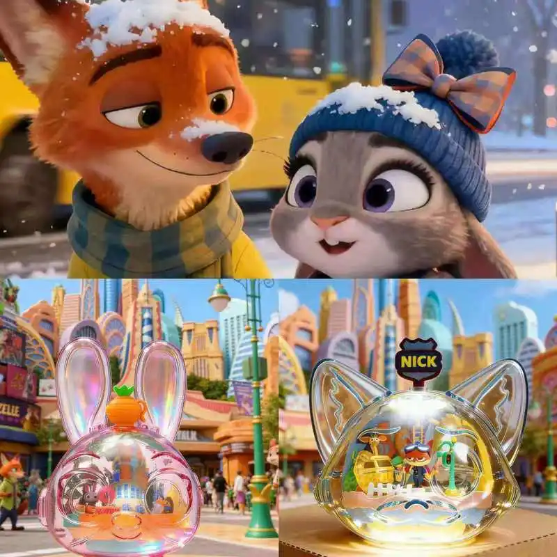 

Authentic Licensed Zootopia Crazy Spinning Series Blind Box Movable Anime Figurine Judy Nick Shape Scene Peripheral Gift Toy