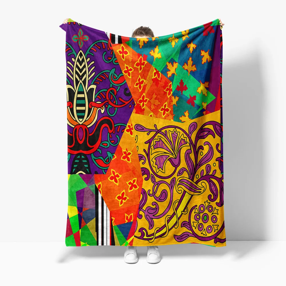 

Яркое лоскутное геометрическое абстрактное красочное декоративное одеяло, диван-кровать, покрывало, домашний декор, подарок