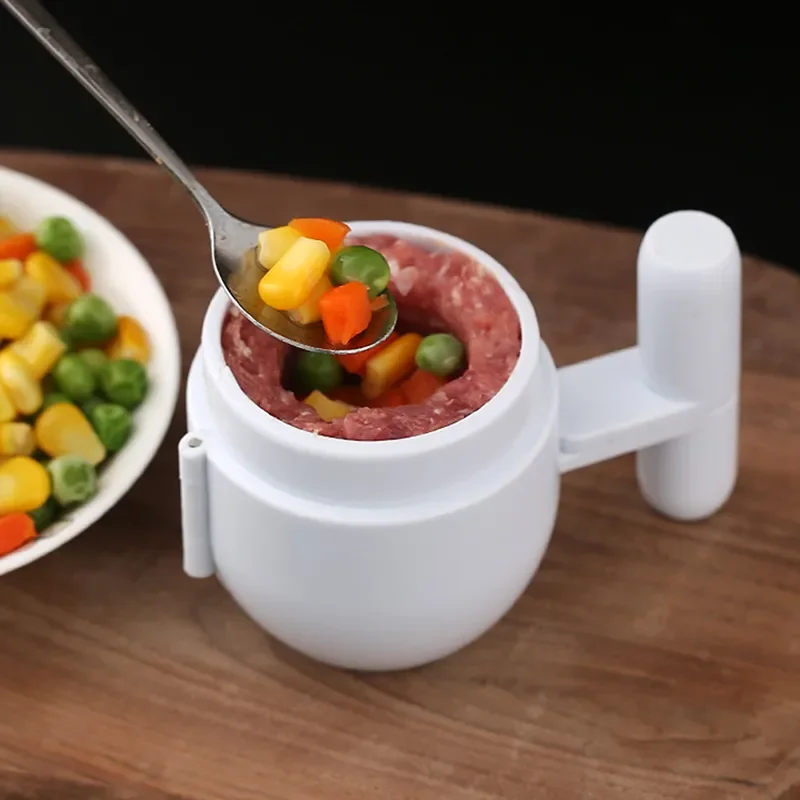 Molde antiadherente para hacer albóndigas, herramientas de Cocina Para Hacer bolas de arroz, sándwich relleno de carne DIY, 2 unids/set