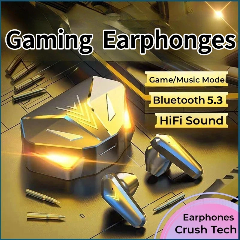 2025 NEW TWS Earphones Bluetooth Wireless Gamer Headphones 65ms Low Latency Earbuds fone Gamer Headset Gamer With Mic Handfree