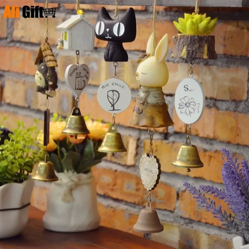 Resin Crafts Wind Chimes Ornaments, Cat Bells, Adorable Door Hanging Interior Decoration, Campanula Buckle Ornaments