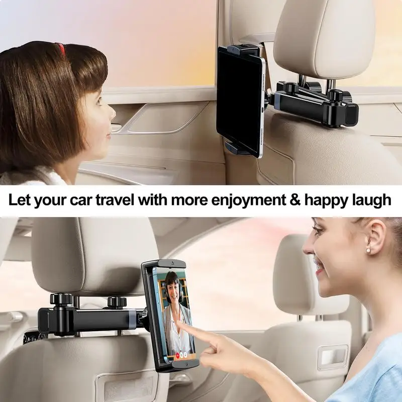 Tablet Mount For Truck Back Seat Truck Headrest Tablet Holder Flexible Viewing Distance Auto Mobile Phone Holder Retractable