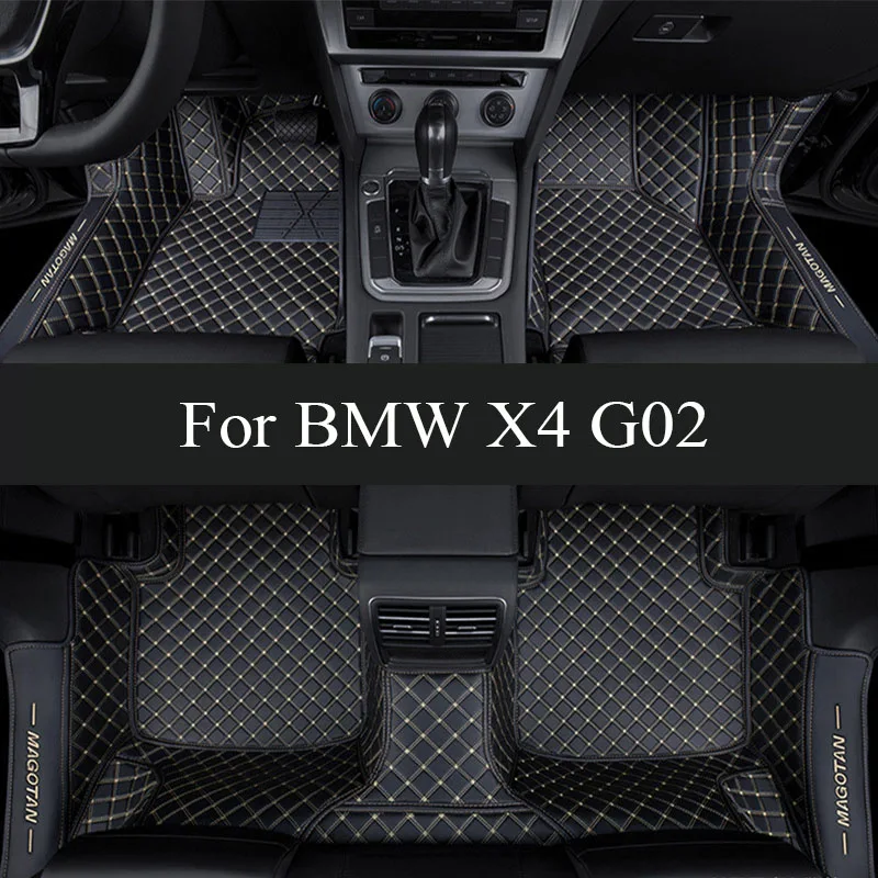 Alfombrillas de coche para BMW X4 G02 MK2 2019 ~ 2022, cubiertas de alfombras, alfombrilla de cuero de lujo, alfombrilla antisuciedad, alfombra para maletero de coche, piezas interiores