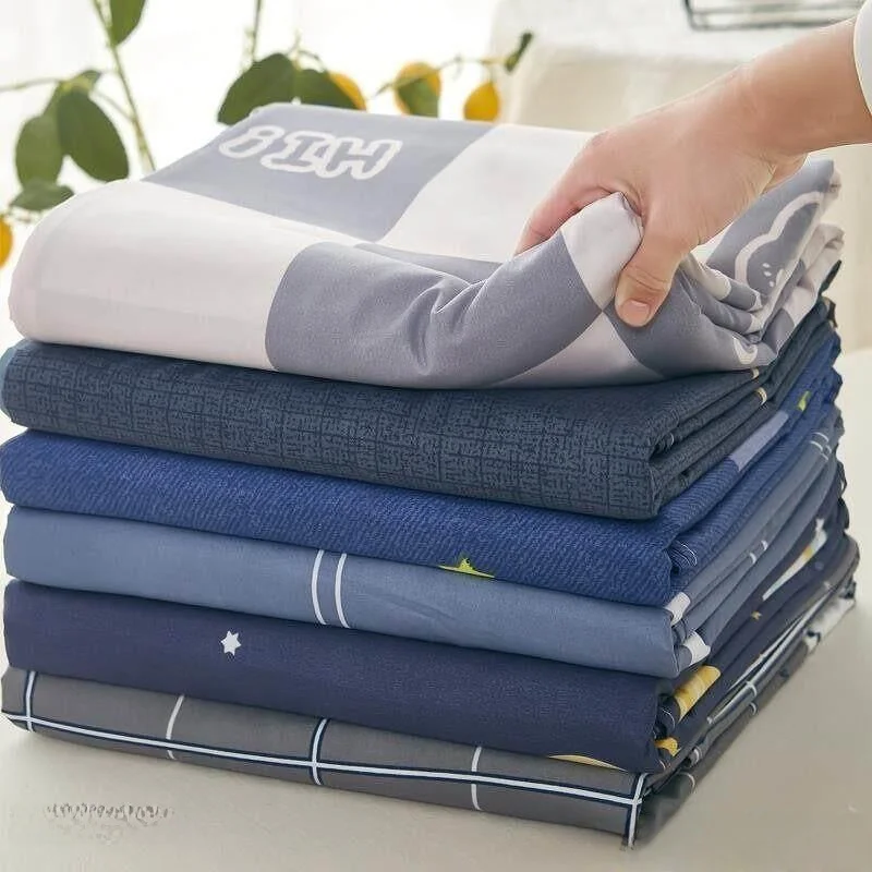 

Новый комплект постельного белья из стираного хлопка: односпальная простыня для студенческого общежития, детская, 15 м, новый трехпредметный комплект, двуспальный размер, пододеяльник.