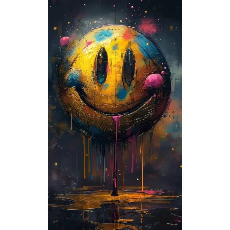 500/1000/1200/2000 PCS Jigsaw Puzzles Abstract Smiley Face Family Activity Games for Gameroom Bedroom Home Decor Gift