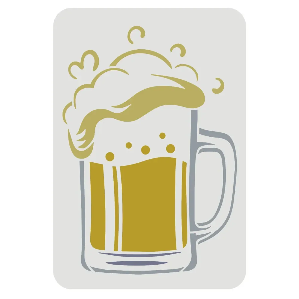 Beer Mug Stencil Reusable Cup of Beer Drawing Stencil Sign Stencil for Bar or Kitchen Beer Festival For Painting