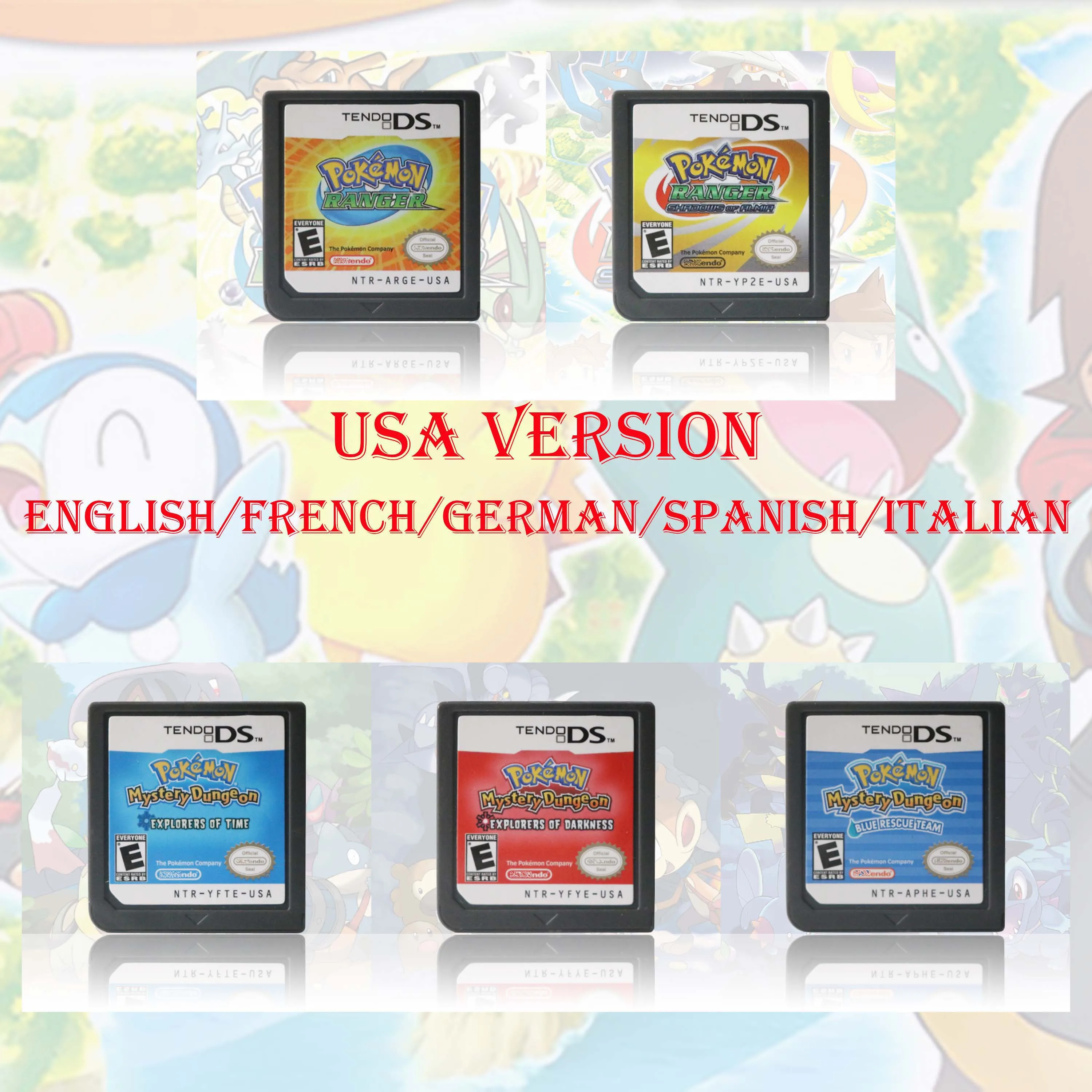 Cartucho de Juego Pokémon Ranger / Pokémon Mystery Dungeon Serie Versión DS, Tarjeta de Videojuego Versión USA, Multilingüe