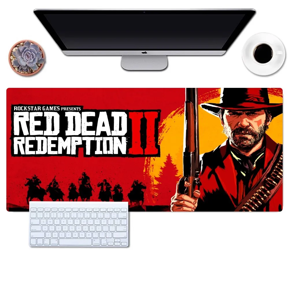 Red Dead Game Redemension 2 게임용 마우스 패드, 사무실 책상 패드, 컴퓨터 미끄럼 방지 잠금 장치, 대형 마우스 패드