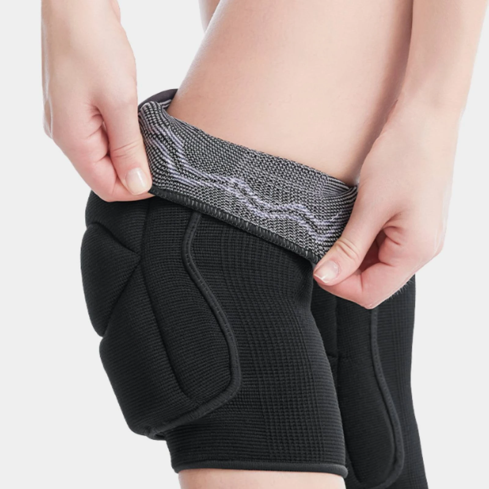 Knee Guard Slip-on Knee Pad with Sponge Padding Padded Compression Leg Sleeve Close-Fitting Defensive Equipment-Way Stretch