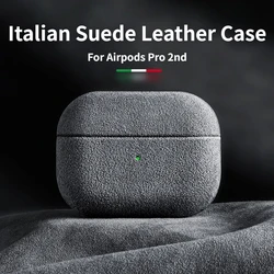 Funda de cuero de gamuza italiana para Airpods Pro 2, Funda de cuero Artificial de lujo, todo incluido, funda para Airpods 3, 2, 1, carga inalámbrica