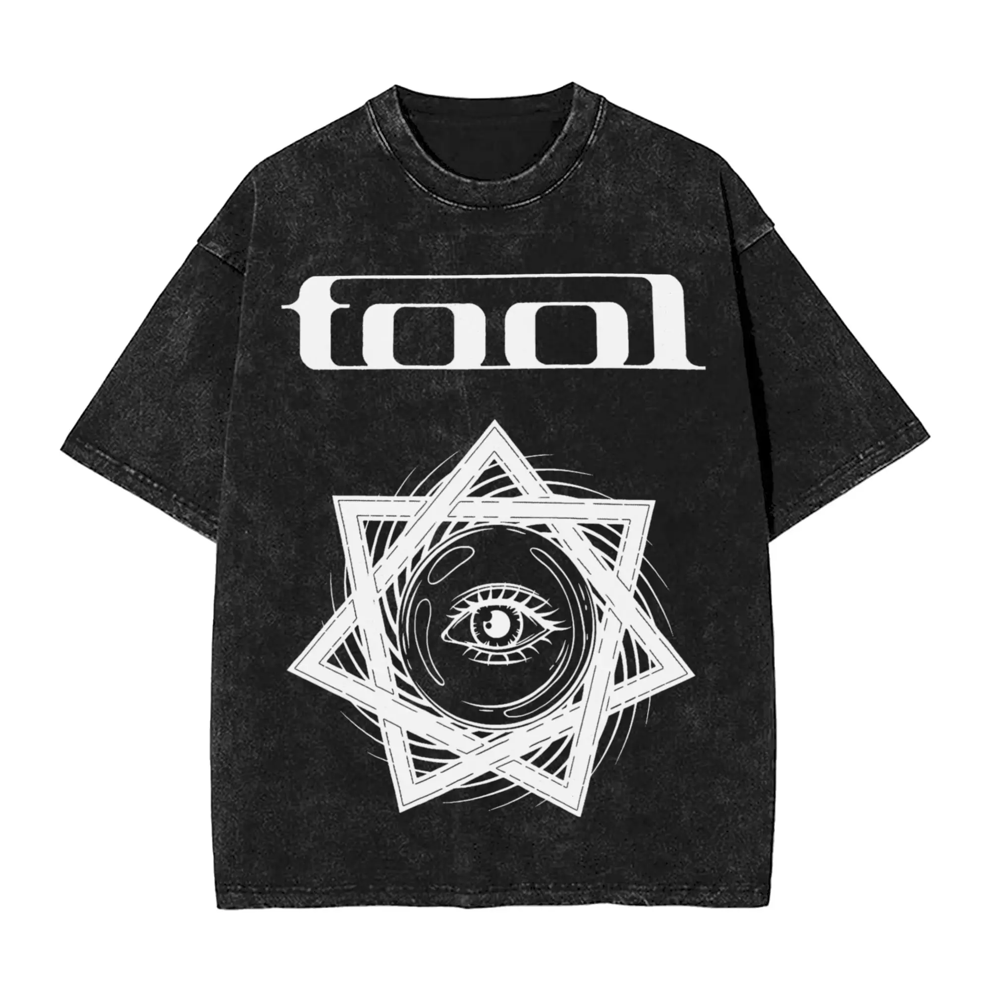 Novelty Tools Band Rock Roll Vintage Washed T-Shirt Cotton Short Sleeve Fear Inoculum Crewneck Summer Tops