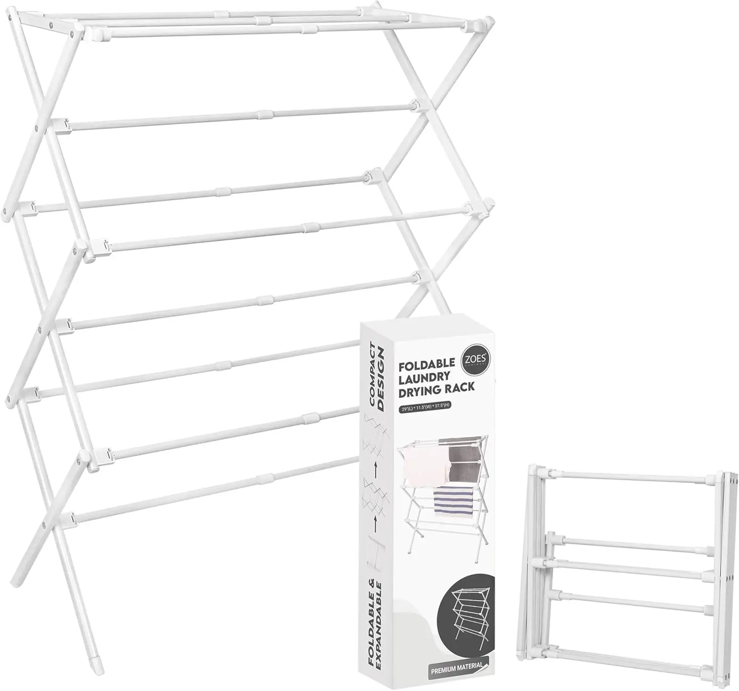 

2024 Enhanced Foldable Clothes Drying Rack | Portable Indoor Outdoor Laundry Dryer | White 37.5'x29'x12'