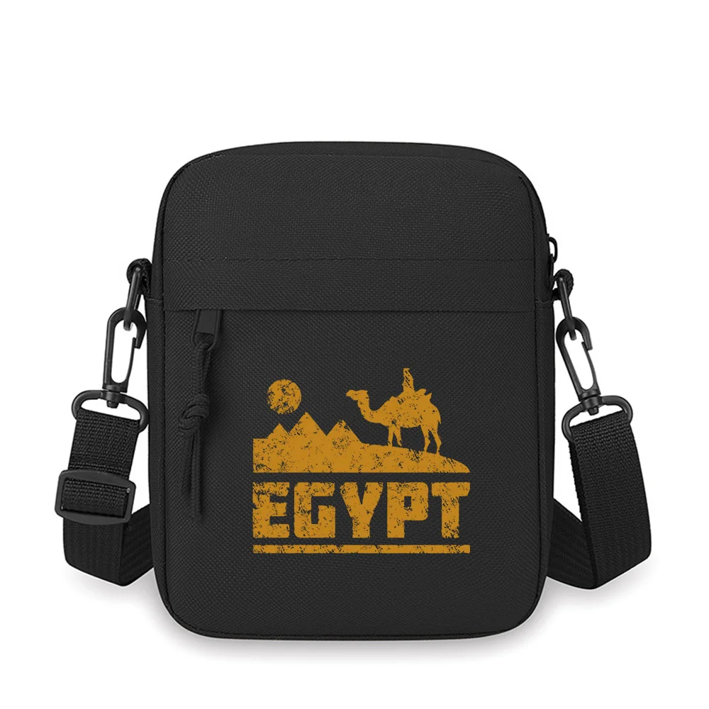 Camel riding pyramids sun Egypt desert Men Crossbody Bag Single Shoulder Women Cartoon Anime Film Printing Design Unisex
