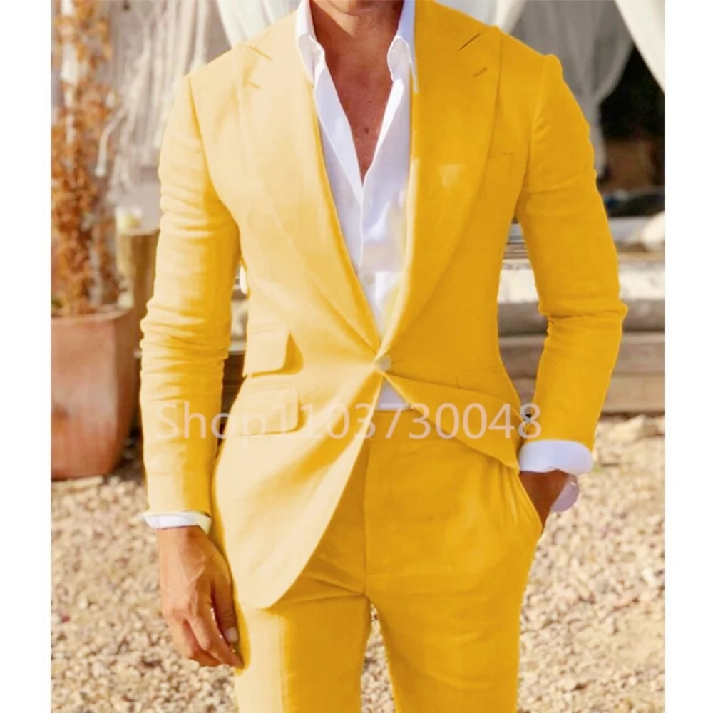 

Зеленый свадебный костюм для курения жениха, комплект из 2 предметов, пиджак с лацканами, брюки, мужской смокинг на одной пуговице, модная официальная одежда для мужчин